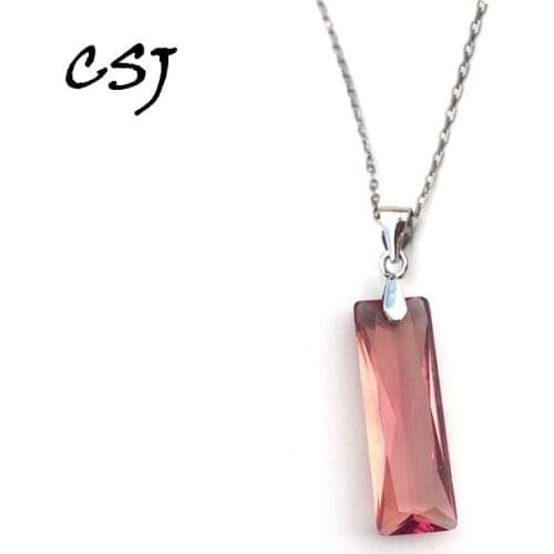CSJ 10*30mm Zultanite Pendant Sterling 925 Silver Created Sultanite Stone Color Change Fine Jewelry Women Party
