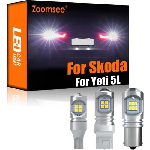 Zoomsee 2Pcs White Reverse LED For Skoda Yeti 5L SUV 2009-2020 Canbus Exterior Backup No Error Rear Tail Bulb Light Vehicle Lamp