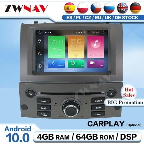 2 Din Android 10 Screen Multimedia For Peugeot 407 2004 2005 2006 2007 2008 2009 2010 Receiver Audio Stereo Player GPS Head Unit