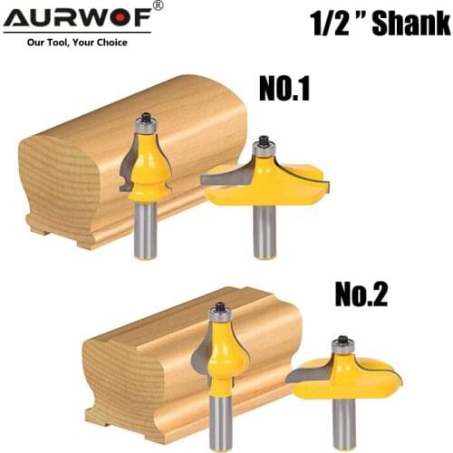 2pcs 12 12.7mm Shank Armrest Mill Handrail Router Bits Set Wavy Flute Tenon Milling Cutter for Wood Woodworking Cutters MC03046