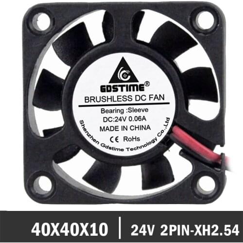2pcs/lot Gdstime 2Pin 40mm 4010 Axial 40mm x 10mm DC 24v Cooling Cooler Fan