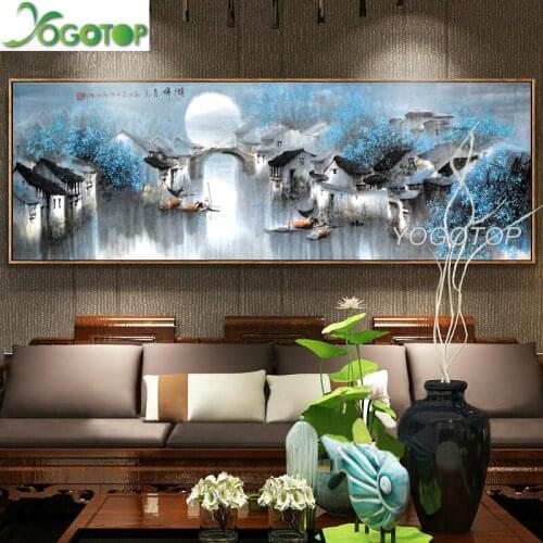 Large Mountain and water landscape 5D DIY Diamond Painting Ink Diamond embroidery Full Mosaic Square round Rhinestone YY3420