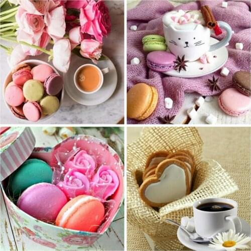 Huacan 5d Diy Diamond Painting Food Scenery Home Decor Mosaic Embroidery Dessert Rhinestone Pictures Diamond Art