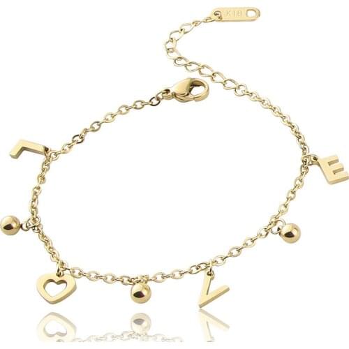 Fashion Stainless Steel Jewelry Figure LOVE Letter Bracelet,Bangle For Womens Love Gift Wholesale