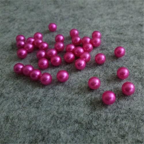 ABS Imitation Pearls Beads, Making jewelry diy without hole beads Pick Size 6mm 8mm, Jewelry Handmade necklace deep pink 50g