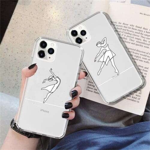 Pretty Ballet Dancing Girl Phone Case for iPhone 12 Mini 11 Pro X XS Max XR 8 7 6 6s Plus Soft Clear Protective Cover