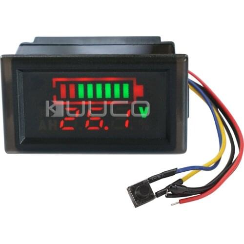 DROK Digital Battery Volt Meter DC 24V 36V 48V Lead-Acid Battery Capacity Monitor with LED Display Voltage Indicator