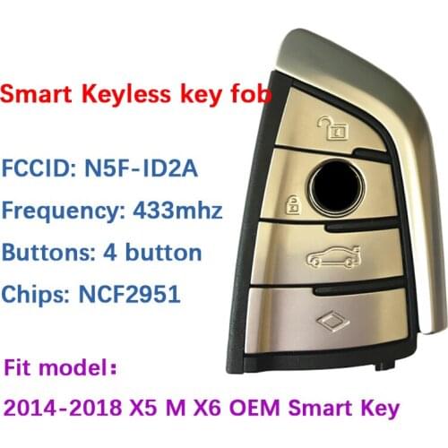 CN006075 ORIGINAL 4 Button BMW G-Series Smart Key 434MHz Transponder NCF2951 Chip