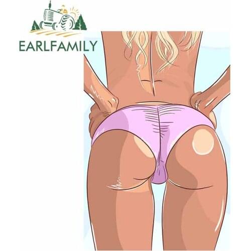 EARLFAMILY 13cm x 9cm For Sexy Woman Booty Waterproof Car Sticker Repair Decal Vinyl Car Wrap Sunscreen Suitable for VAN RV