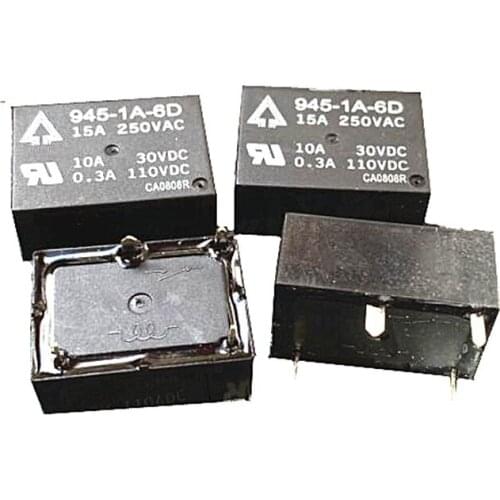 HOT NEW 945-1A-6D 945 1A 6D 9451A6D 6VDC DC6V 6V 15A 4PIN RELAY