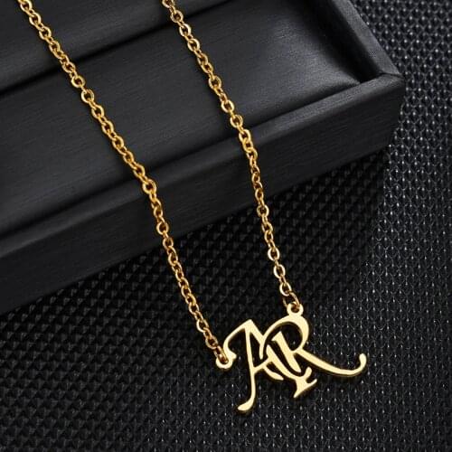 Brief Custom Necklace Stainless Steel Name Personalized Custom Letter Cuban Chain Piercing DIY Custom Pendant Jewelry