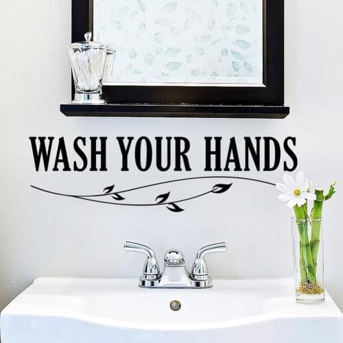 Creative wash your hands Wall Sticker Home room bathroom Modern Wall decals tattoo Transfer Art Decor Vinyl Window Wall mural