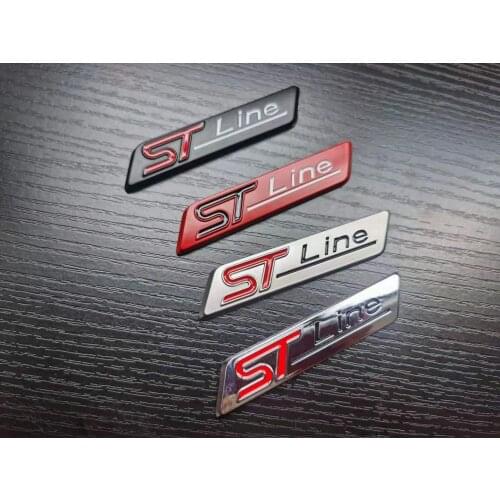 20X Metal Chrome Matt Silver Black Red STline ST line Car Emblem Badge Auto Decal 3D Sticker Emblem for Ford Focus ST Mondeo