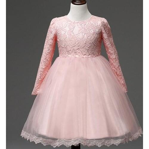 Fashion Baby Girls Dresses Fashion Lace Big Bow knot Long Sleeve Cotton Kids Dress Baby Toddler Girl Clothing