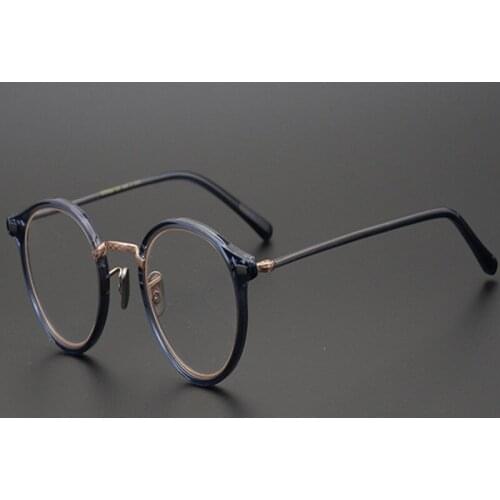 Round Frame Japanese Handmade Eyewear Retro Women Acetate Myopia Eyeglasses Prescription Computer Optical Glasses Men Spectacle