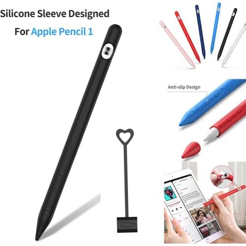 Soft Silicone Holder Apple Pencil Case For Ipad Pro Apple Pencil 1 Touch Screen Pen Cover Ipad Accessories With Anti-lost Rope