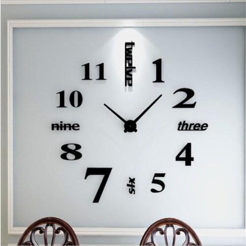 Diy Mirror Effect Time Container Clean And Simple Wall Sticker Still Life Quartz Wall Clock Home Living Room Decoration