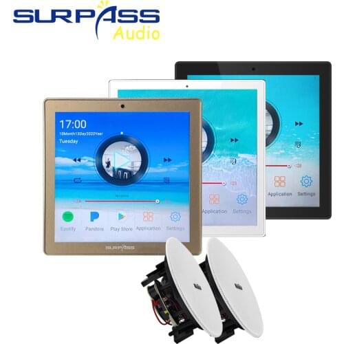 Mini Wall Amplifier Bluetooth WiFi Android System Smart Home Audio HiFi Stereo Sound PA Ceiling Speaker Music Play Kit with FM