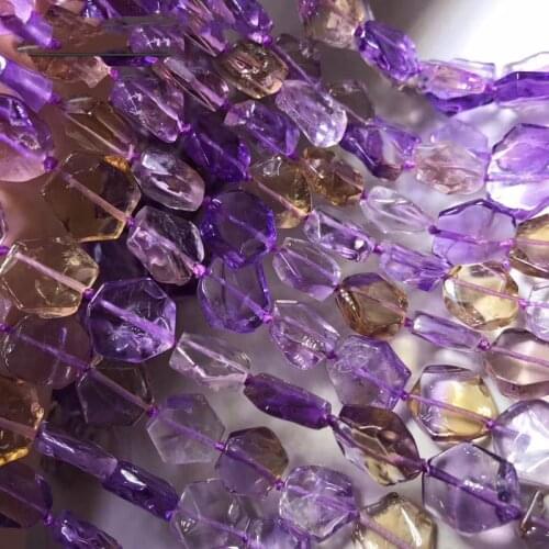 Ametrine flat oval baroque for DIY jewelry making loose beads FPPJ wholesale beads nature gemstone