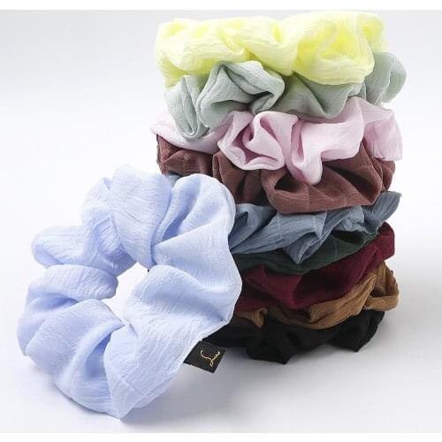 2020 New Famous Brand Designers Hair Scrunchy Mint Green Pink Kawaii Hair Bands Trendy Chiffon Schrunchies