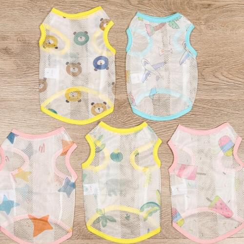 Cat Dog Cooling Vest T-shirt Puppy Dogs Summer Sunscreen Clothes Vest Cute Pet Dog Cat Casual Vests Dress for Small Pet Supplies