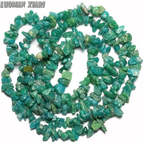 Wholesale Gravel Irregular Shape Natural Amazonite 5-8 mm Blue Stone Beads For Jewelry Making DIY Bracelet Necklace Strand 34