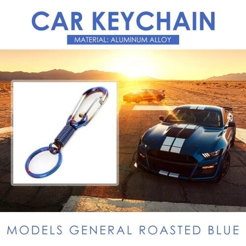 Practical Burnt Blue Aluminum Alloy Car Key Chain Ring Multi-functional Durable Classic Metal Keychain Auto Accessories