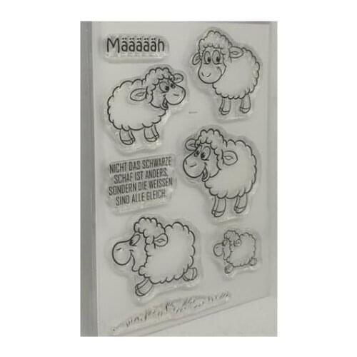 Sheeps with German Words Transparent Clear Silicone Stamp/Seal for DIY scrapbooking/photo album Decorative B0331