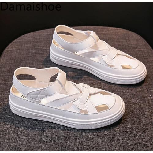 Flat Shoes Closed Toe Sandals Womens Summer 2021 New Womens Summer Fashion Outerwear Female Students Korean Super Hot Sandals