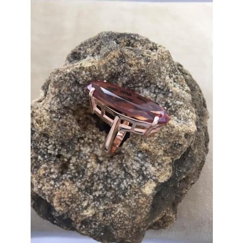 Silver Triquetra Symbol Zultanit Cubic Zirconia Drop Ring