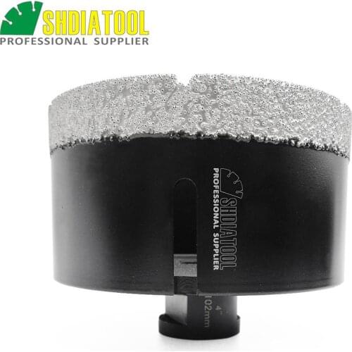 SHDIATOOL 1PC 5/8-11 Thread Dia 4"/102mm Vacuum Brazed Diamond Dry Drilling Bits Drill Core Bits Grantie Marble Tile Hole Saw