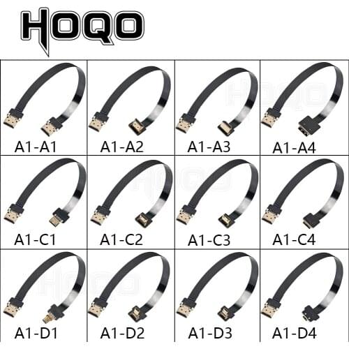FPV -HDMI-Compatible Ribbon Cable 90 Degree Micro /Mini HDMI to Standard HDMI-Compatible PCB Connectors 20pin