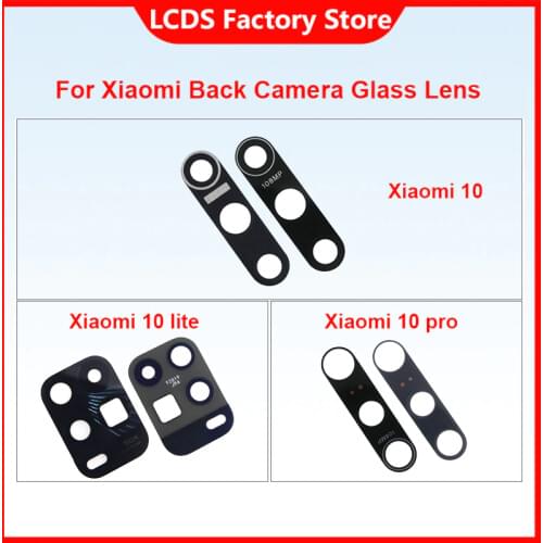 2Pcs/Lot,Rear Back Camera Glass Lens Cover For Xiaomi 10 With Sticker Adhesive For Xiaomi Mi 10 lite MI10 PRO Replacement Parts