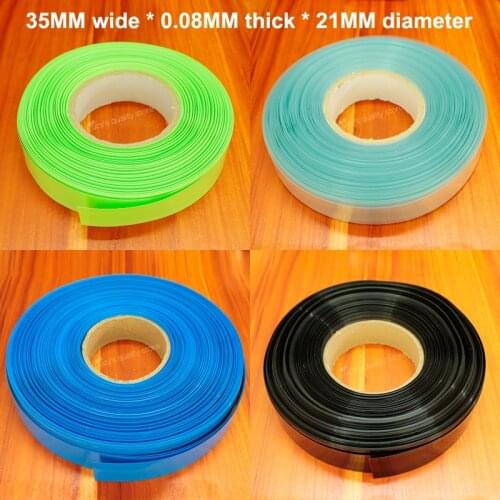 10m/lot Lithium Battery Heat Shrinkable Sleeve 21700 Package Sheath Pvc Shrinkage Insulation Film Tube Diameter 21mm
