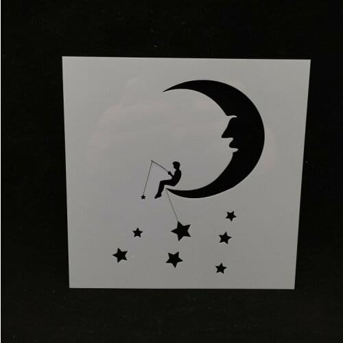 13*13 Moon star Layering Stencils for Diy scrapbook/photo album Decorative Embossing coloring,painting stencil,home decor