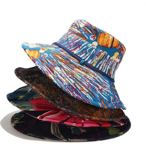 Harajuku Vintage Fisherman hat womens Cotton summer outdoors sun hat Breathable Bucket hat Girls Hip Hop caps