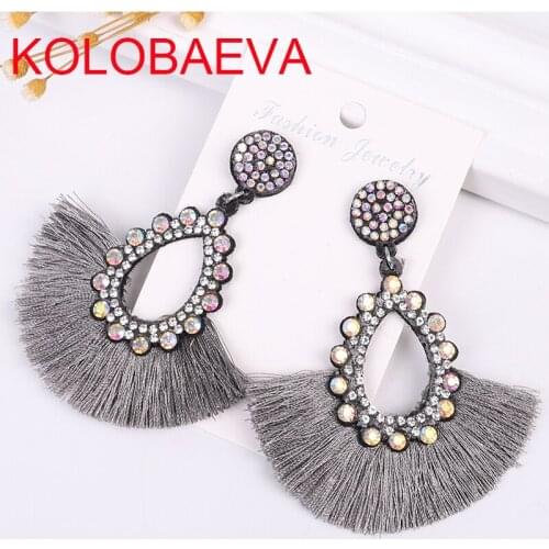 Drop tassel earrings jewelry female Korean personality geometric earrings fashion retro punk designer bohemian earrings cc