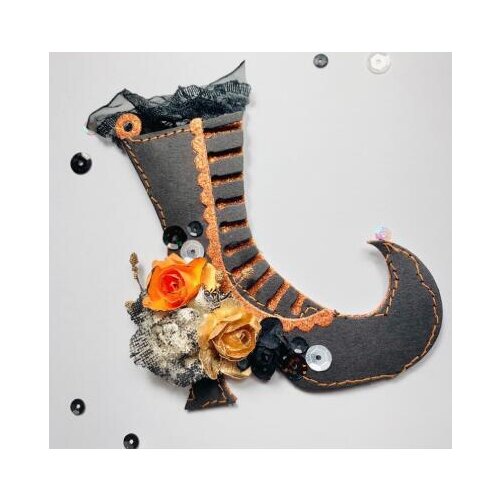 ZFPARTY Witch Shoes Halloween Tags Metal Cutting Dies Stencils for DIY Scrapbooking Decorative Embossing DIY Paper Cards