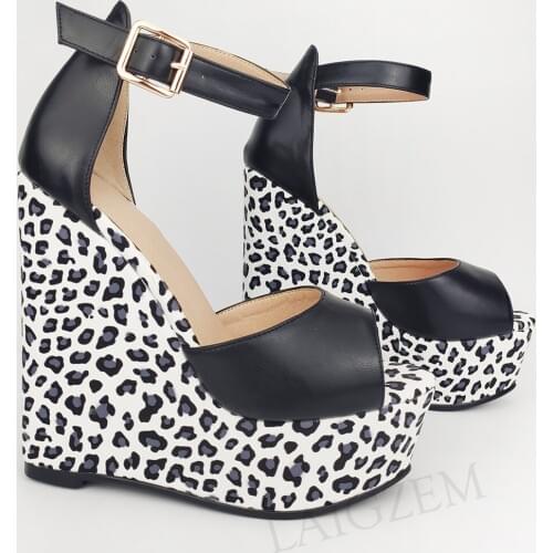 SEIIHEM Women Sandals Platform Wedge Heels Ankle Strap Sandals Peep Toe Ladies Pumps Summer Shoes Woman Big Size 39 42 43 47 52