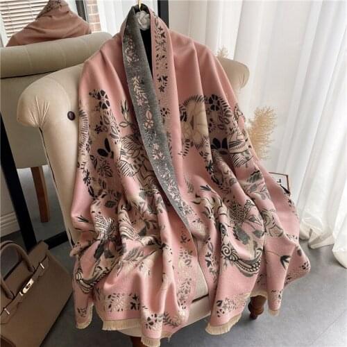 Women Designer Winter Scarf Pashmina Shawls Cashmere Female Bufandas Foulard Warm Blanket Female Wraps Travel Stoles