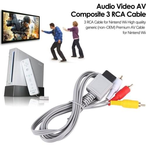 1.8 meters Gold Plated Audio Video AV Composite 3 RCA Cable for Nintend for Wii