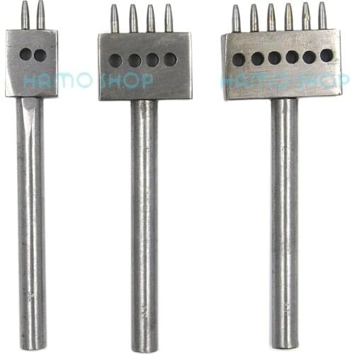 1Set (3pcs) 5mm Spacing Convenient Leather Craft Row Round Hole Puncher Tool Kit Set