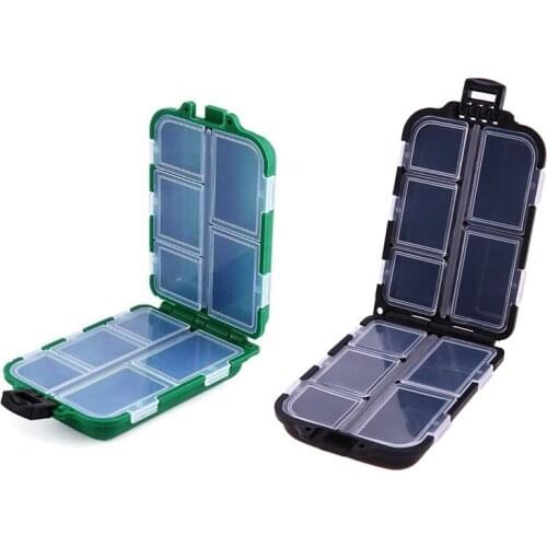 10 Lattice Utility Fishing Tackle Box Lures Hooks Hard Pastic Fishing Tools