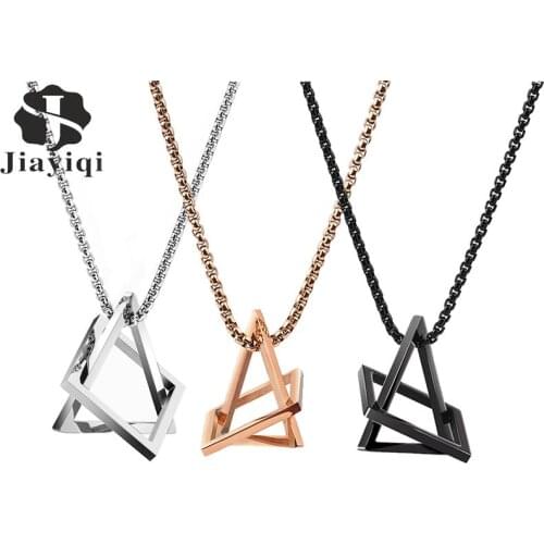 2021 Hot Fashion Geometric Men Pendant Necklace Classic 316L Stainless Steel Chain Necklace For Man Male Punk Jewelry Party Gift