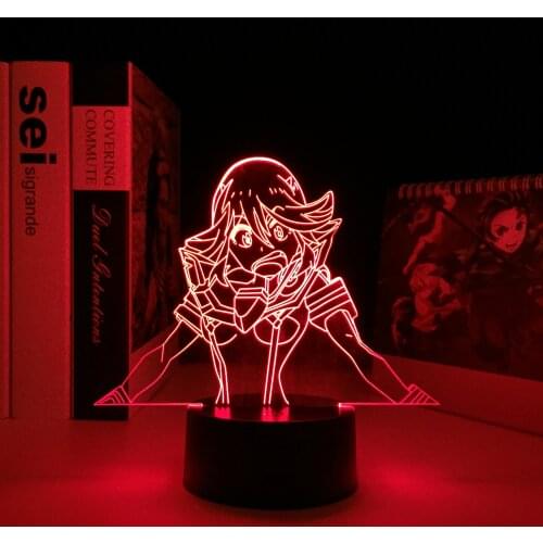 Anime Kill La Kill Ryuko Matoi 3D LED Light for Room Table 3d Lamp Bedroom Decor Nightlight Kids Birthday Gift Manga Night Light