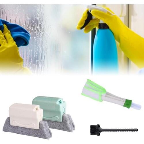 8Pcs Window Groove Cleaning Cloth Tools Complete Multipurpose Sponge Assorted Cleaning Brush Kit for Household Window Troughs