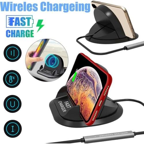 10W Qi Car Wireless Charger Fast Charging Pad Dock Stand for IPhone 11 Pro Max Samsung Huawei P30 Pro Smart Automatic Sensor