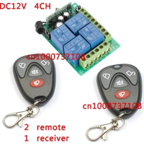 DC12V 4CH Wireless Remote Switch Learning code Receiver and Transmitter Home Automation Kit