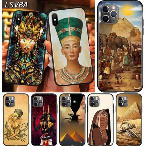 Black Cover Ancient Egyptian Pharaohs for Apple iPhone 12 Mini 11 XS Pro Max X XR 8 7 6 6S Plus SE 2020 5 5S Phone Case