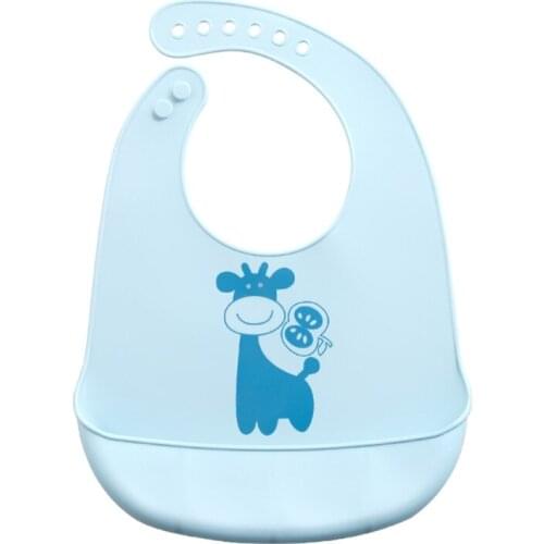 Q9QB Baby Waterproof Cartoon Bib Silicone Feeding Food Catcher Newborn Infant Apron